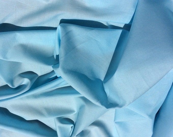 Plain cotton lawn fabric, pastel turquoise no36