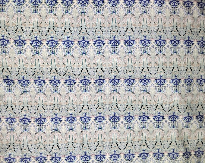 English Pima lawn cotton fabric bleached jugend Charleston print
