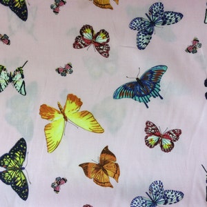 High quality cotton poplin dyed in Japan with butterflies