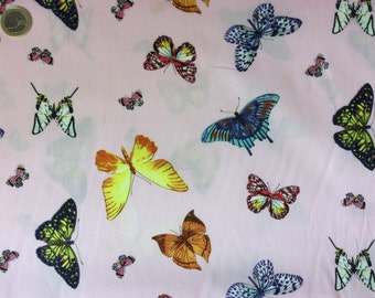 High quality cotton poplin dyed in Japan with butterflies