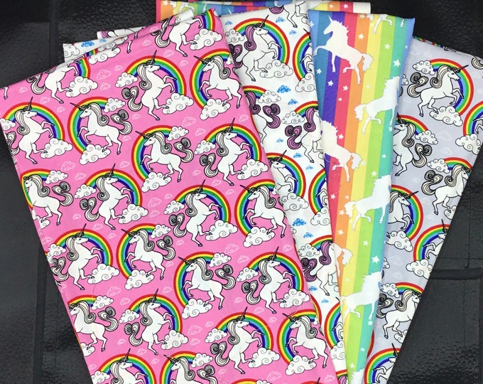 Total 2m (4pc, 50cm*1m12) unicorn cotton poplin