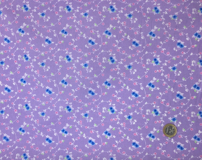 High quality cotton poplin dyed in Japan with vintage flowers