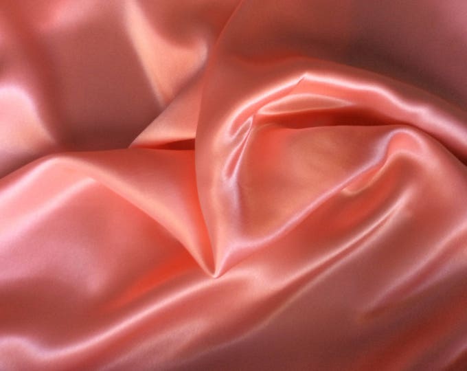 High quality silky satin, very close to genuine silk satin. Color Peach No45