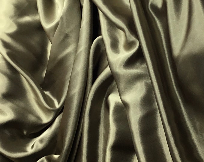 High quality silky satin back crepe, dark olive green nr30, close to genuine silk crepe, backed crepe.