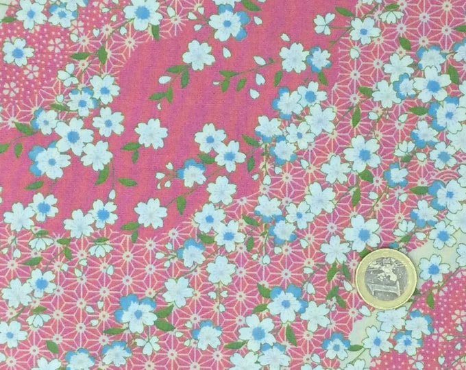 Oekotex certified cotton poplin, pink Japanese sashiko print