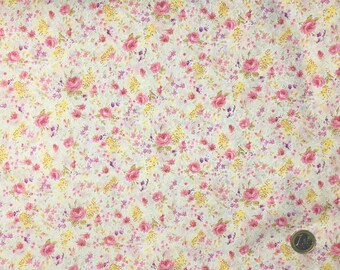 English Pima lawn cotton fabric, July Roses