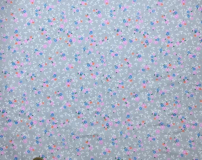 Cotton lawn fabric, floral print