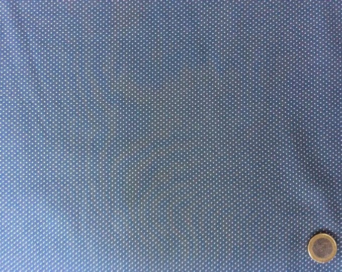 Cotton lawn fabric, white polka dotsmon grey