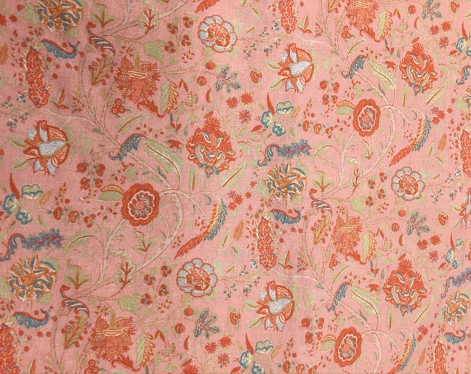 English Pima lawn cotton fabric, pink floral print
