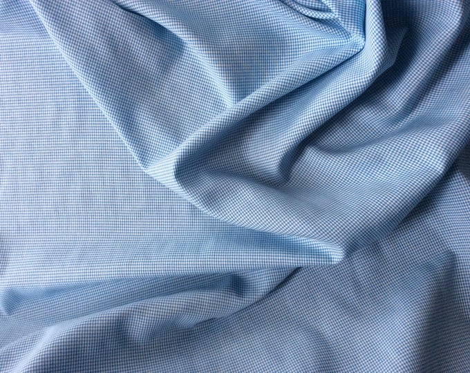Cotton poplin, turquoise check weave