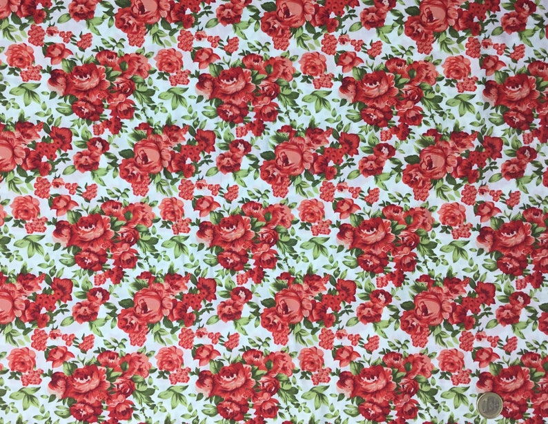 Total 1m 4pc, 25cm1m12 floral cotton poplin image 3