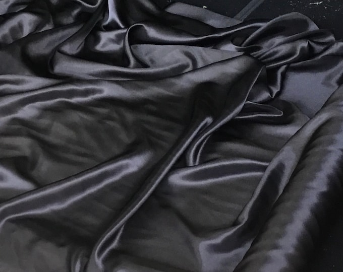 High quality silky satin back crepe, Cery, very dark chocolate brown nr68, close to genuine silk crepe, soft blue nr30