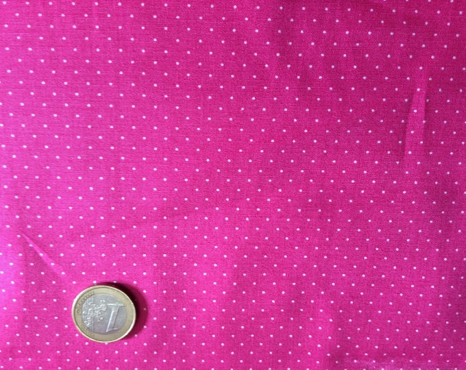 High quality cotton poplin printed in Japan, 1mm polka dots on hot pink