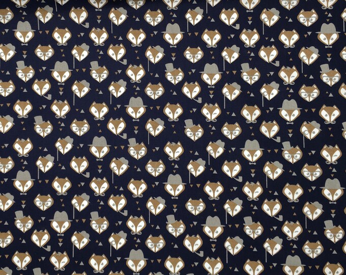 High quality cotton poplin. Mister Fox, navy