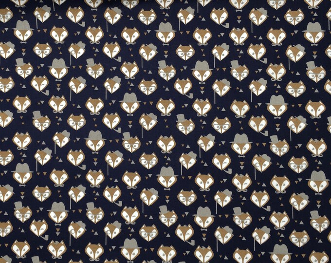 High quality cotton poplin. Mister Fox, navy