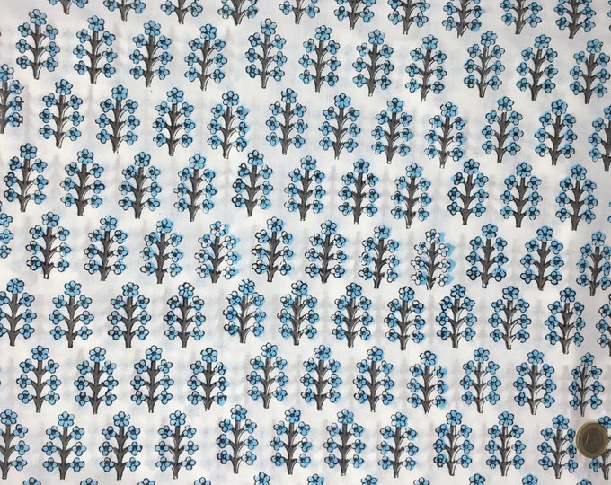 Indian block printed cotton muslin, hand made. Forest Jaipur blockprint
