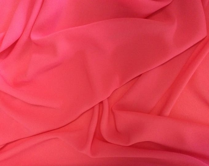 High quality Faux Silk Chiffon, very close to genuine silk chiffon. Pink Coral No18