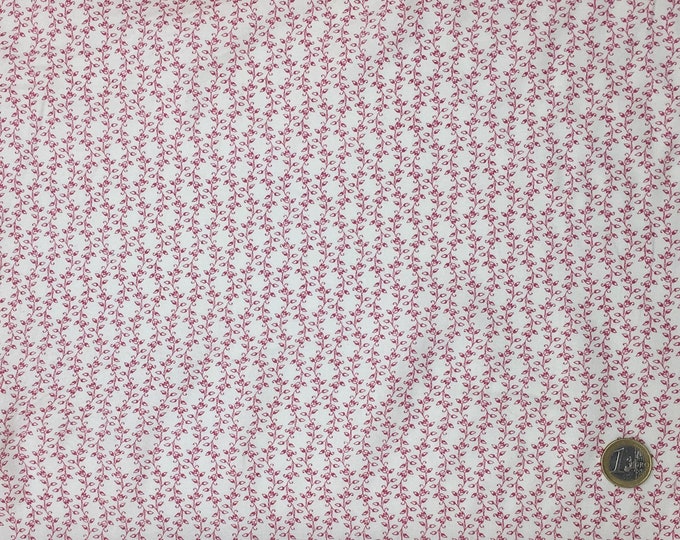 High quality cotton poplin dyed in Japan with leave print, antique pink