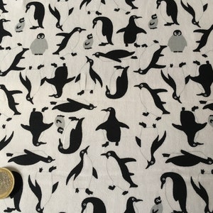 High quality cotton poplin dyed in Japan with pingouins