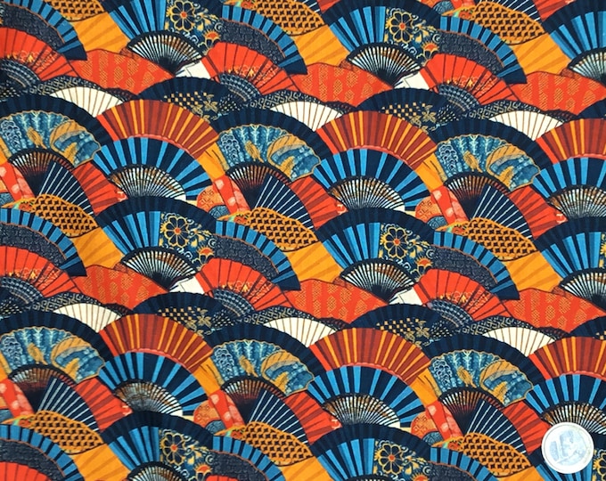 Oekotex certified cotton poplin, Japanese fan print