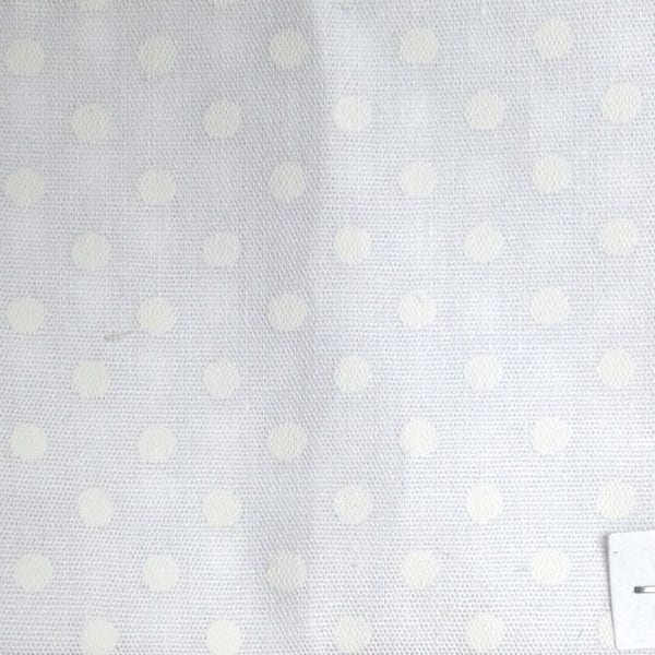 popeline de coton Oekotex, pois 3mm no85 ivoire sur fond Blanc