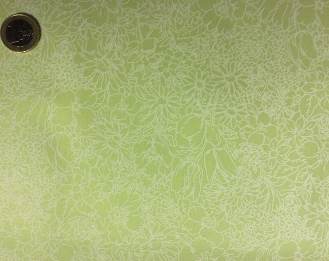 High quality cotton poplin dyed in Japan, pistachio green floral print