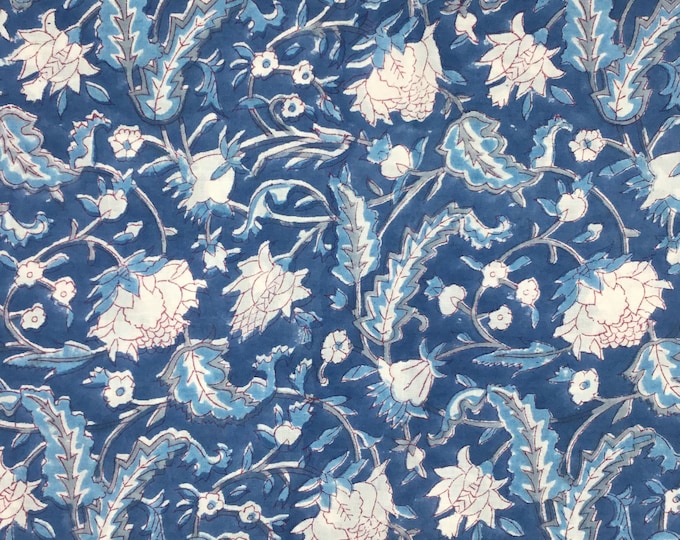 Indian block printed cotton muslin, hand made. Azul Jaipur block print