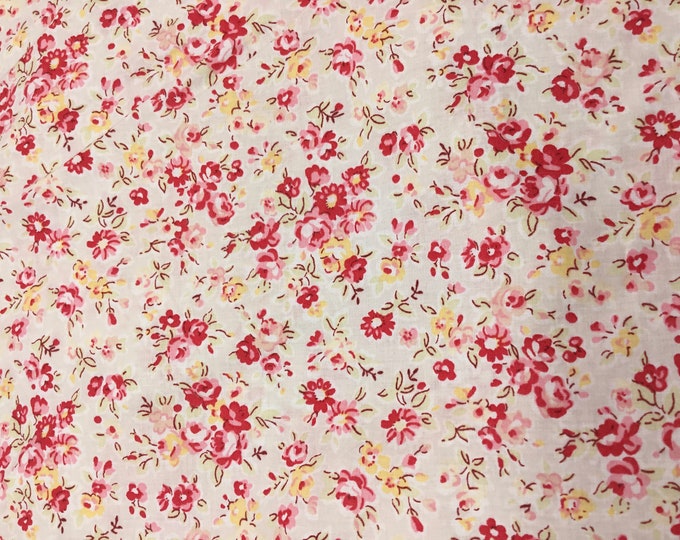 English Pima lawn cotton fabric, English Roses