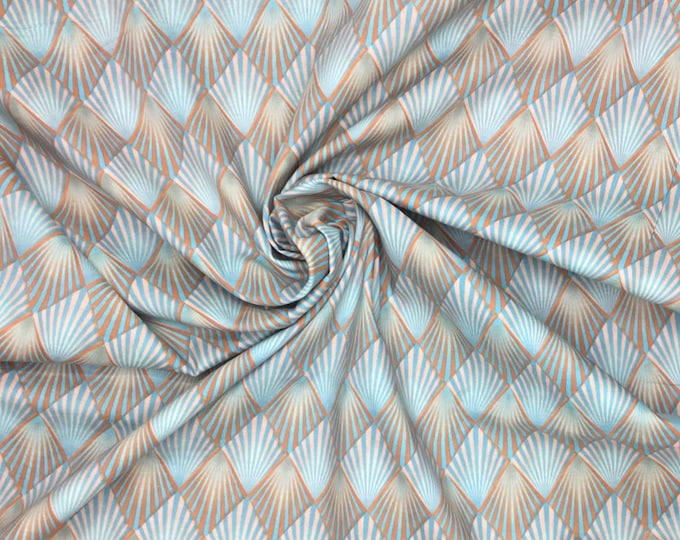 English Pima lawn cotton fabric, Japanese geometrical print