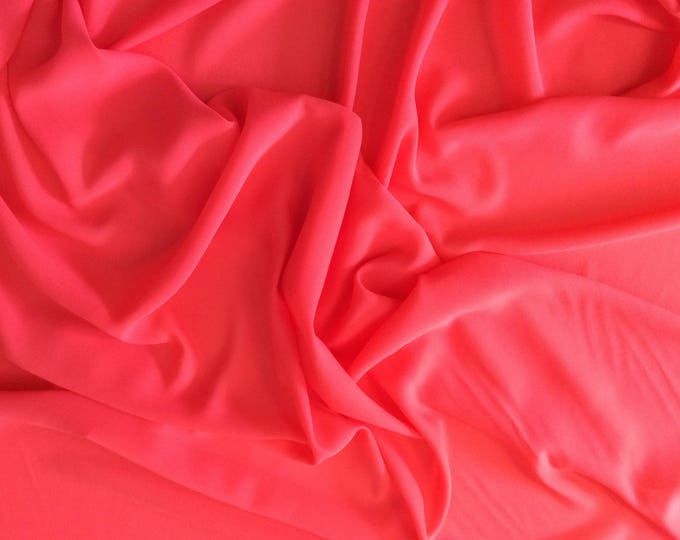 High quality Faux Silk Chiffon, very close to genuine silk chiffon. Coral No27