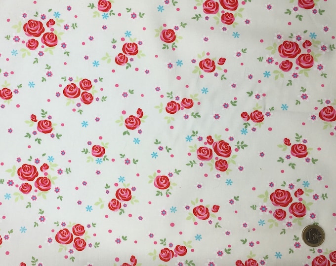 High quality cotton poplin dyed in Japan with vintage roses