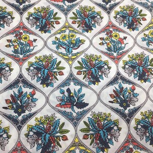 London lawn cotton fabric, priced per 25cm, Marrakech on white