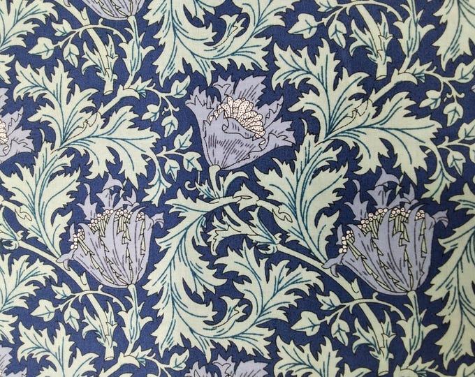 William Morris:  english Pima lawn fabric, indigo thistle print