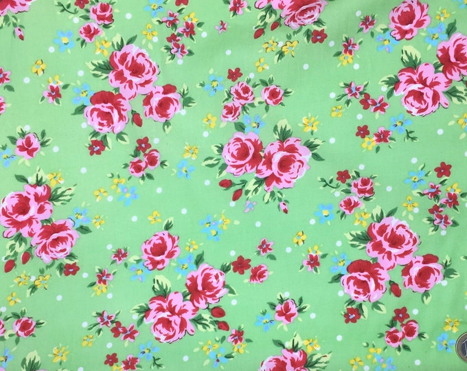 High quality cotton poplin printed in Japan, roses