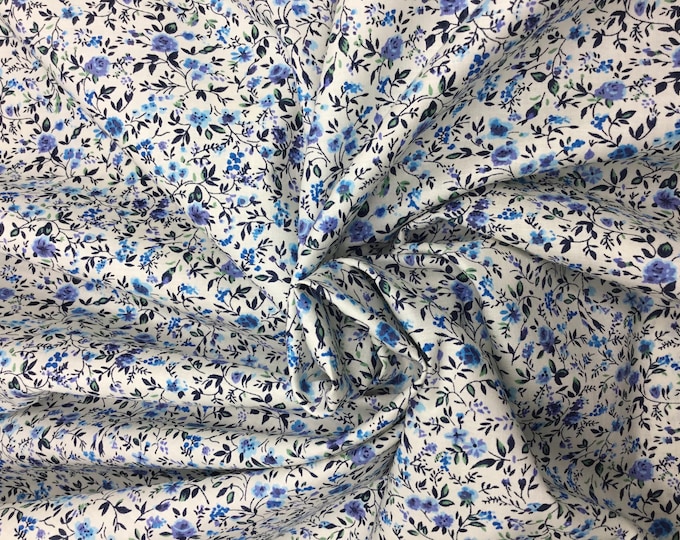 English Pima lawn cotton fabric, priced per 25cm. Flowers