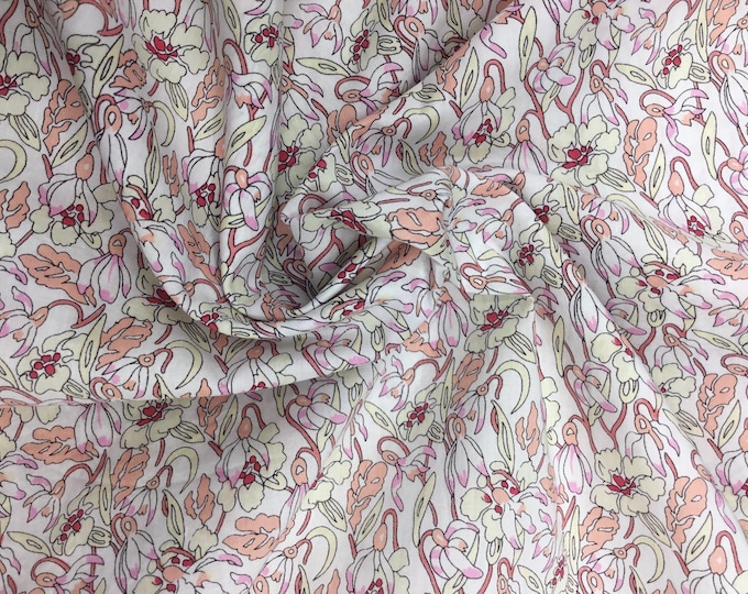 English Pima lawn cotton fabric, lilac foliage