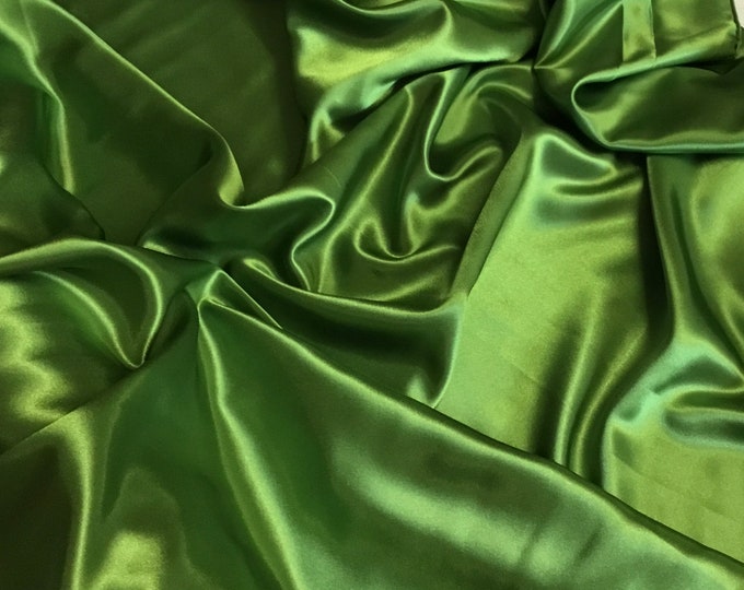 High quality silky satin, backed crepe. Lawn green no15