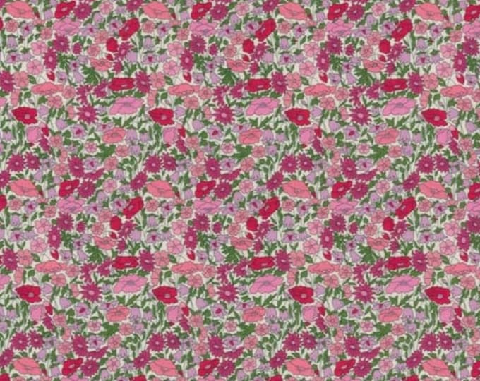 Tana lawn fabric from Liberty of London, Poppy and Daisy, crimson pink