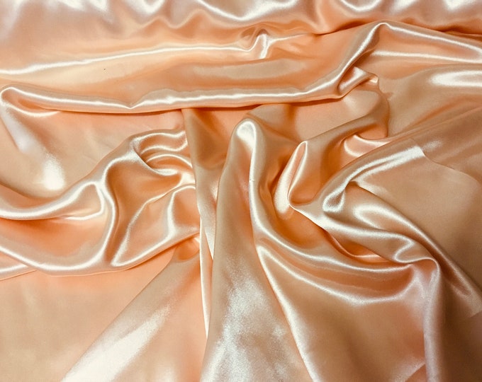 High quality silky satin, backed crepe. Peach No55