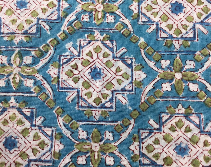 Indian block printed cotton voile, hand made. Jaipur Marocco
