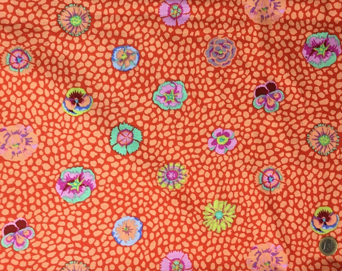 High quality moda cotton poplin, Floral on coral by Kaffe Fassett