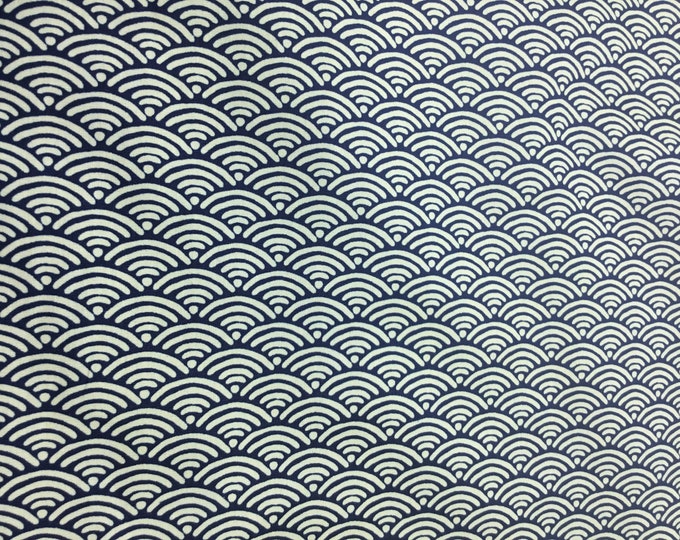 High quality cotton poplin. Sashiko print on navy