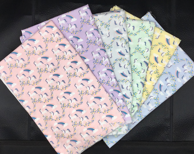 Total 6m: 6pc (1m*1m12) unicorn cotton poplin pieces