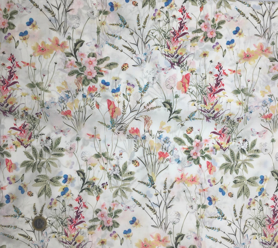 English Pima Lawn Cotton Fabric Priced per 25cm. Flowers - Etsy