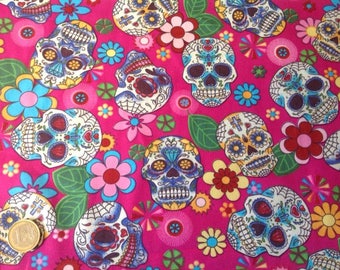 High quality cotton poplin, mexican skulls