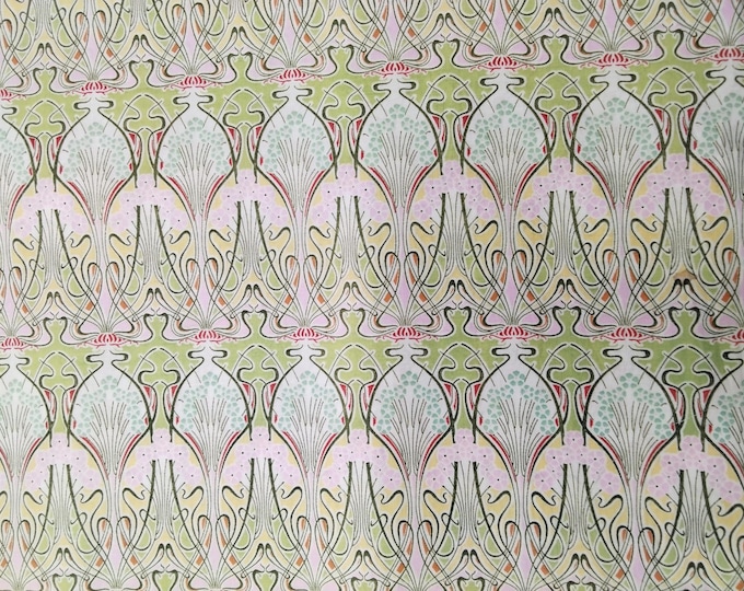 English Pima lawn cotton fabric bleached jugend Charleston print