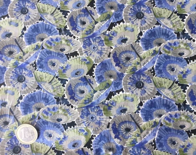 English Pima lawn cotton fabric, blue Umbrellas