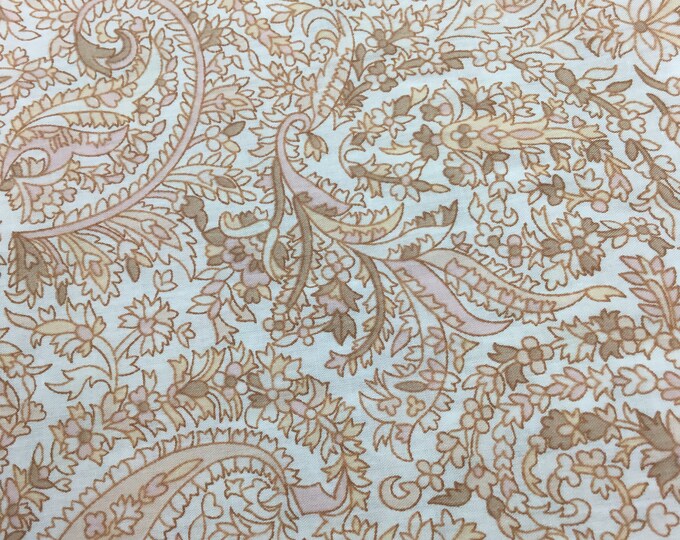 English Pima lawn cotton fabric, Paisley, Arabesque Nude