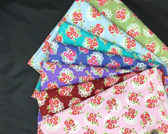 Total 1m75 (7pc, 25cm*1m12) floral cotton poplin