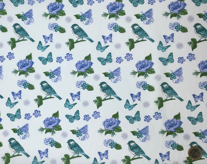 Huh quality cotton poplin, vintage bird print